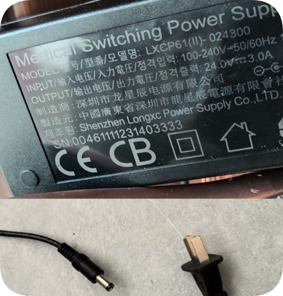 *Brand NEW* Suitable for Longxingchen 24.0V3.0A power adapter LXCP61(II)-024300 round hole charger cable 24V3A